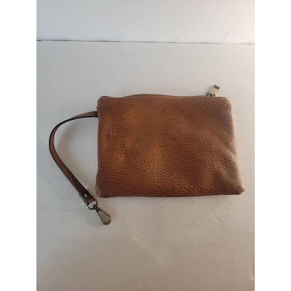 Antik Kraft Women's Leather Zipper Closure Wristlet Wallet Brown - Picture 1 of 5